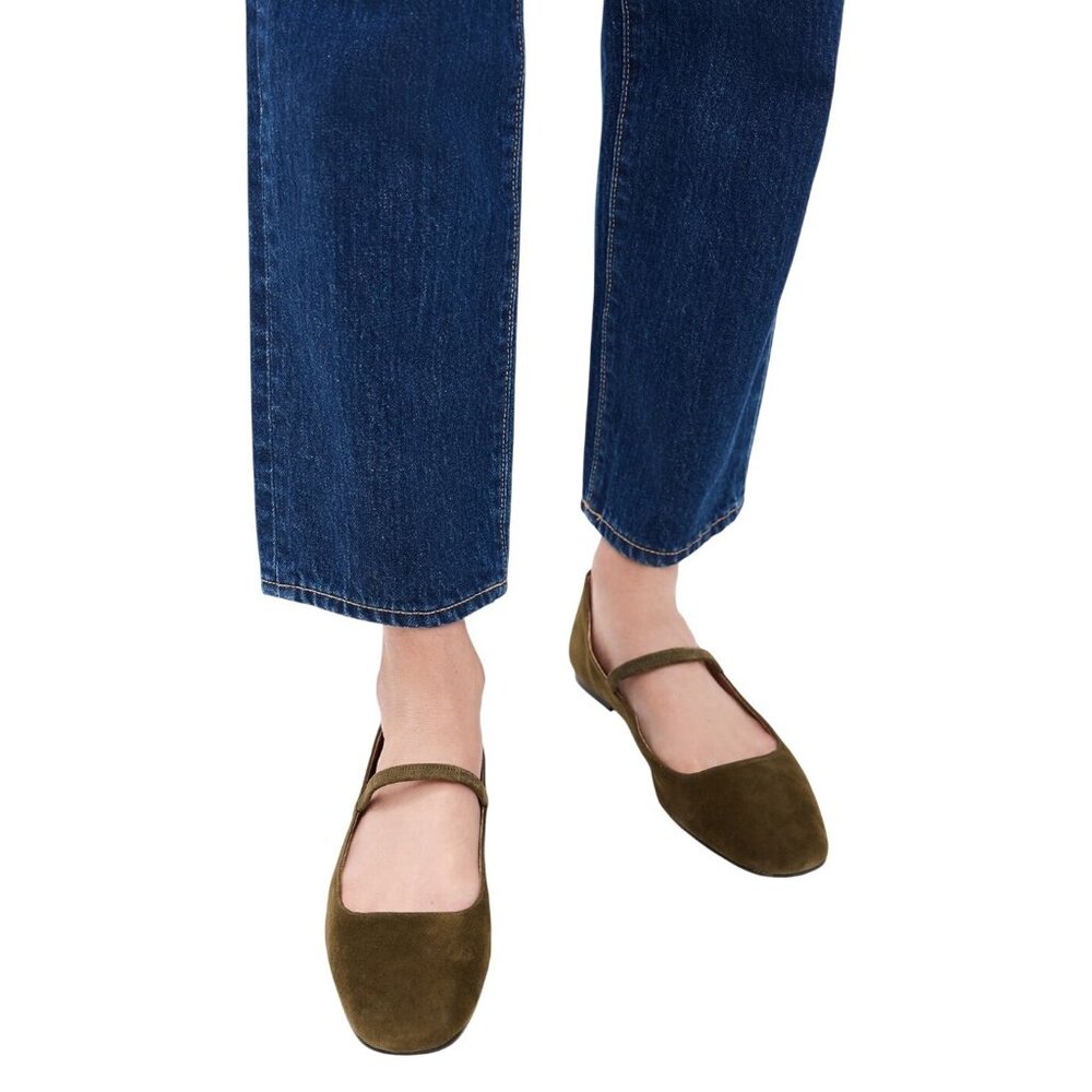 Madewell Olive Green Suede Flats - Picture 2 of 8